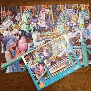 Wonder Forge Cotton Candy Carousel 1000 Piece Puzzle Complete